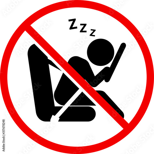 Don't drive tired - vector illustration.