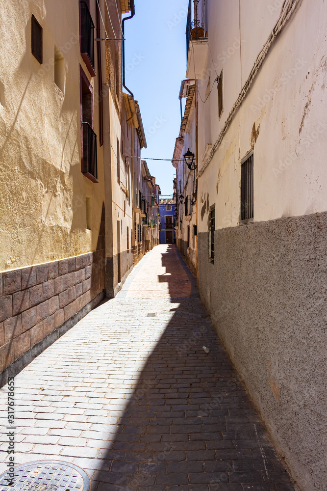 View of one of the streets of the town of Sabinan, Aragon, Spain