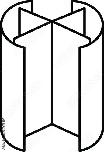 Revolving door icon, line vector illustration