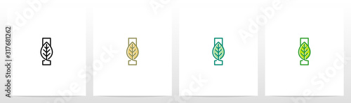 Leaf On Letter Logo Design I