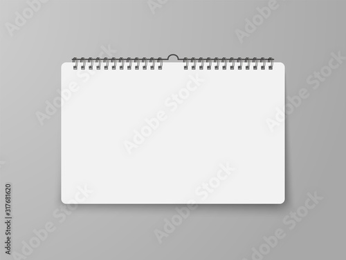Blank wall calendar with soft shadow, card for your design. Mock up, vector illustration on transparent backgroung. Calender vector illustration