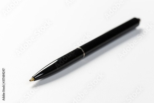 ballpoint pen isolated on a white background. Nice pen mockup for corporate business