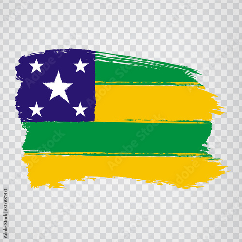 Flag of  Sergipe from brush strokes. Federal Republic of Brazil. Flag Sergipe of Brazil on transparent background for your web site design  logo  app  UI. Brazil. Stock vector.  EPS10.