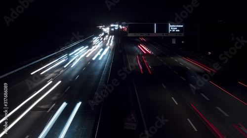 Wallpaper Mural Dense traffic on German highway A3 at night Torontodigital.ca