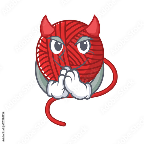 Devil red wool yarn Cartoon in character design