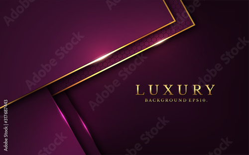 modern luxury Purple background vector overlap layer on dark and shadow black space with abstract for design. graphic illustration Texture with line golden Sparkles glitters dots element decoration.