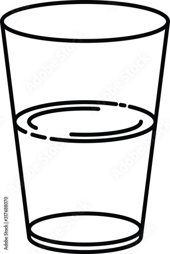 half full and half empty glass icon
