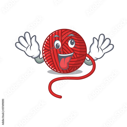 Red wool yarn Cartoon character style with a crazy face