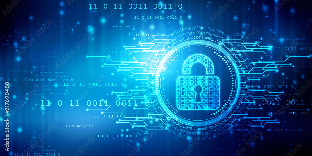 2d illustration Safety concept: Closed Padlock on digital background 2d illustration Safety concept: Closed Padlock on digital background