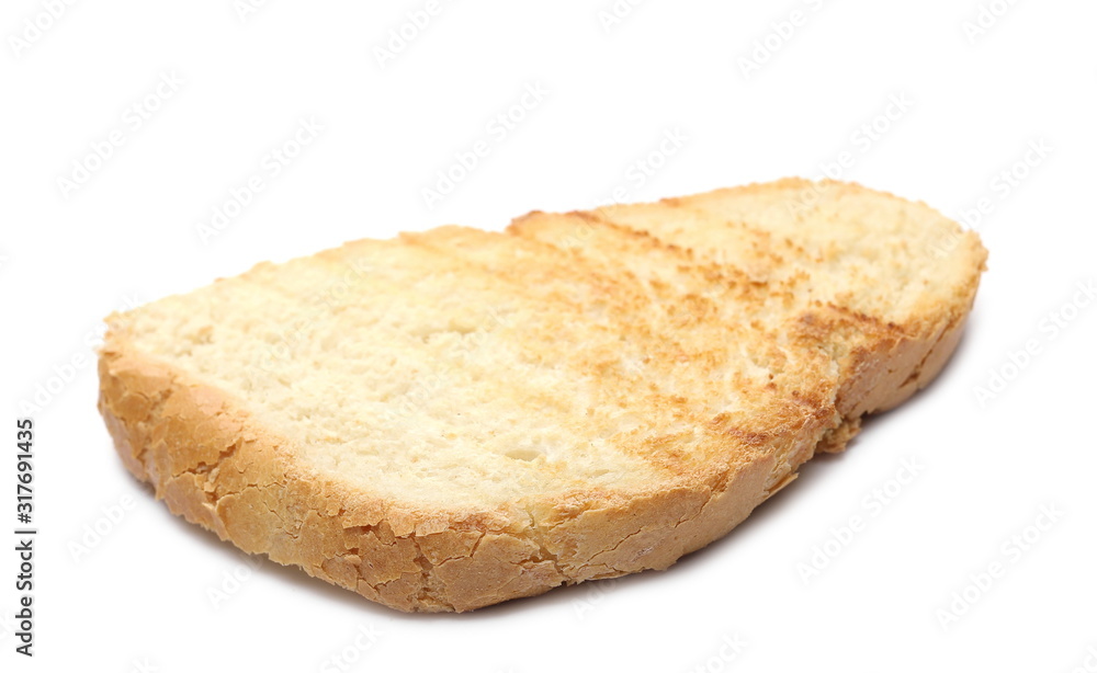 Toast slice isolated on white background