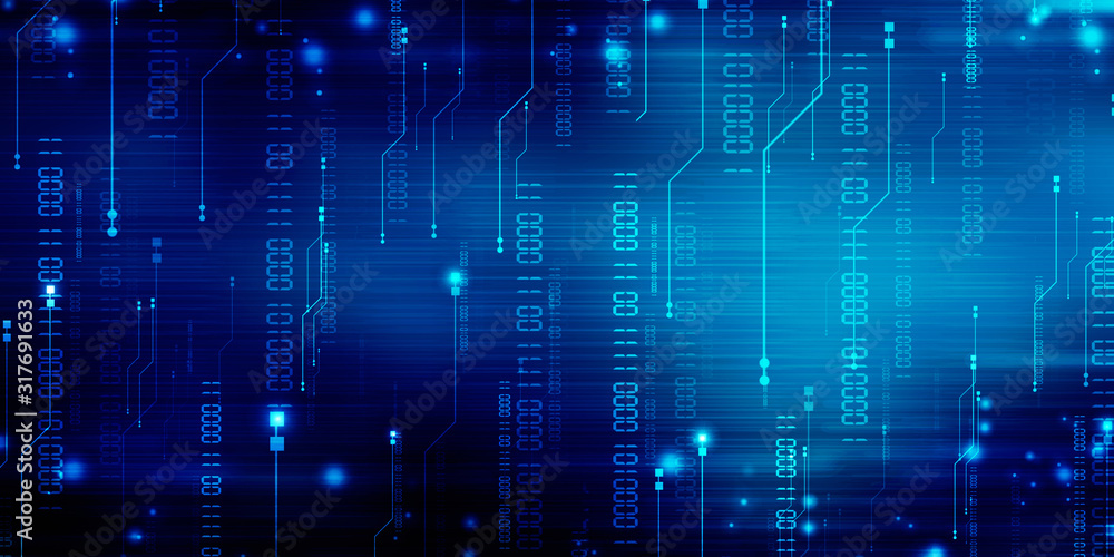 2d illustration abstract digital binary data on computer screen 2d illustration abstract digital binary data on computer screen