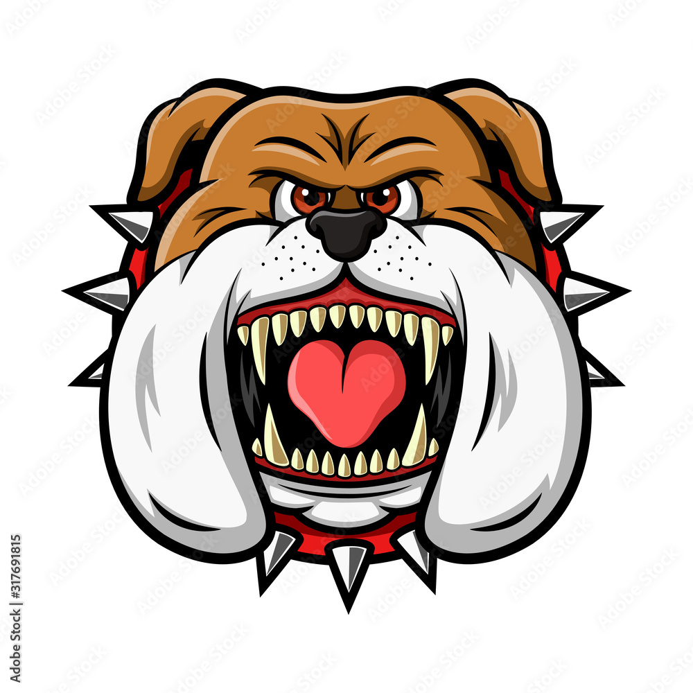 Fototapeta premium Mascot of angry bulldog head. Vector illustration