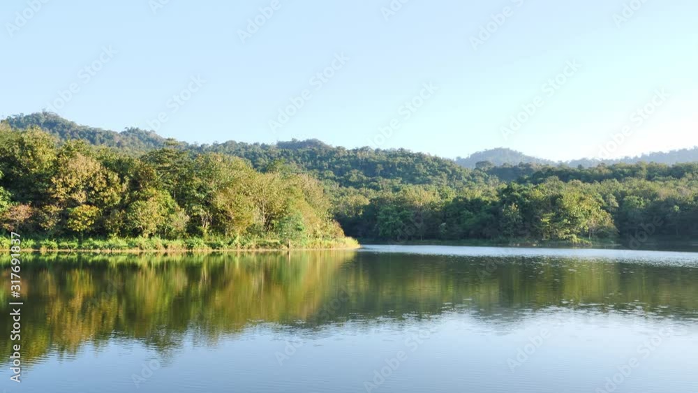 Natural background, landscape with mountains, forest and a river in the morning. Nature and Ecotourism Study Center Chet Khot - Pong Kon Sao Saraburi Thailand. Natural background, landscape with mountains, forest and a river in the morning. Nature and Ecotourism Study Center Chet Khot - Pong Kon Sao Saraburi Thailand.