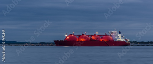 LNG TANKER AND PILOT BOAT - A beautiful ship at the gas terminal