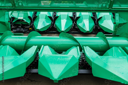 Wallpaper Mural Working parts of new agricultural Harvester machine. Combine harvester agriculture machine. Torontodigital.ca