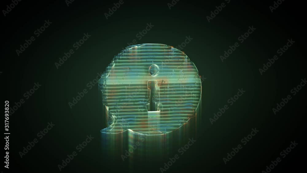 Distorted Information 3d rendering glowing hologram of symbol of rounded chat bubbles with ...