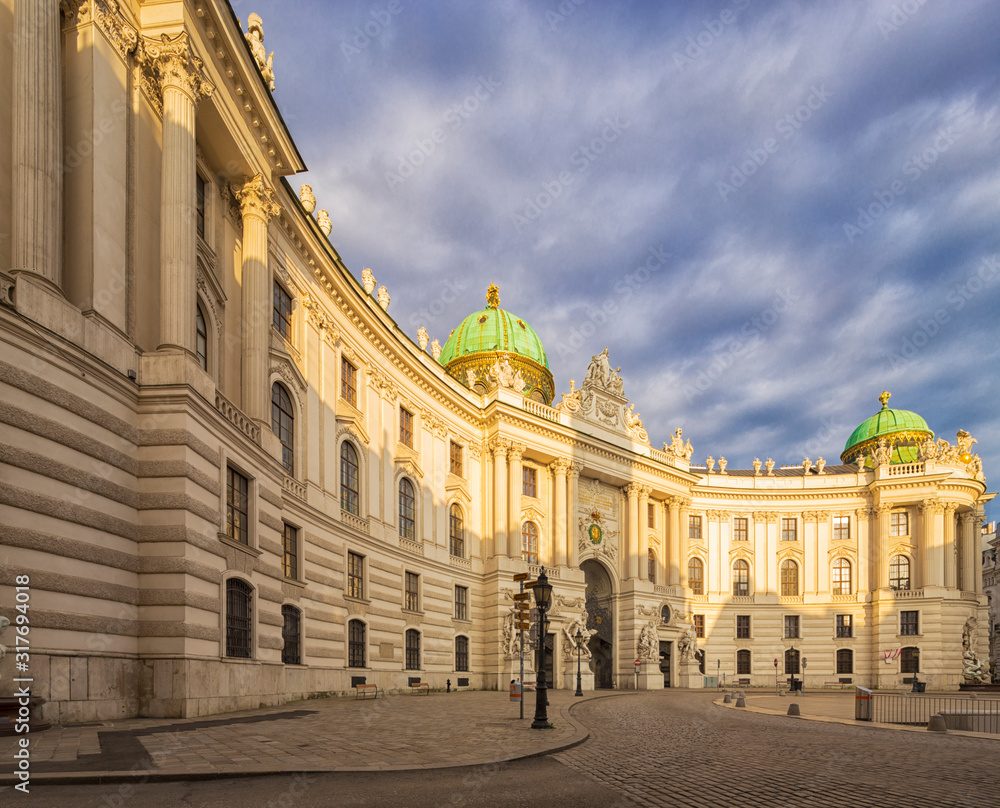 Hofburg palace on St. Michael square (Michaelerplatz), Vienna, Austria 