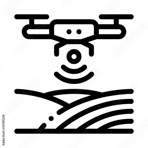 Drone Wi-Fi Signal Icon Vector. Outline Drone Wi-Fi Signal Sign. Isolated Contour Symbol Illustration