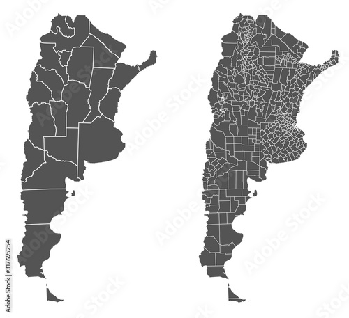 Argentina map with regional division