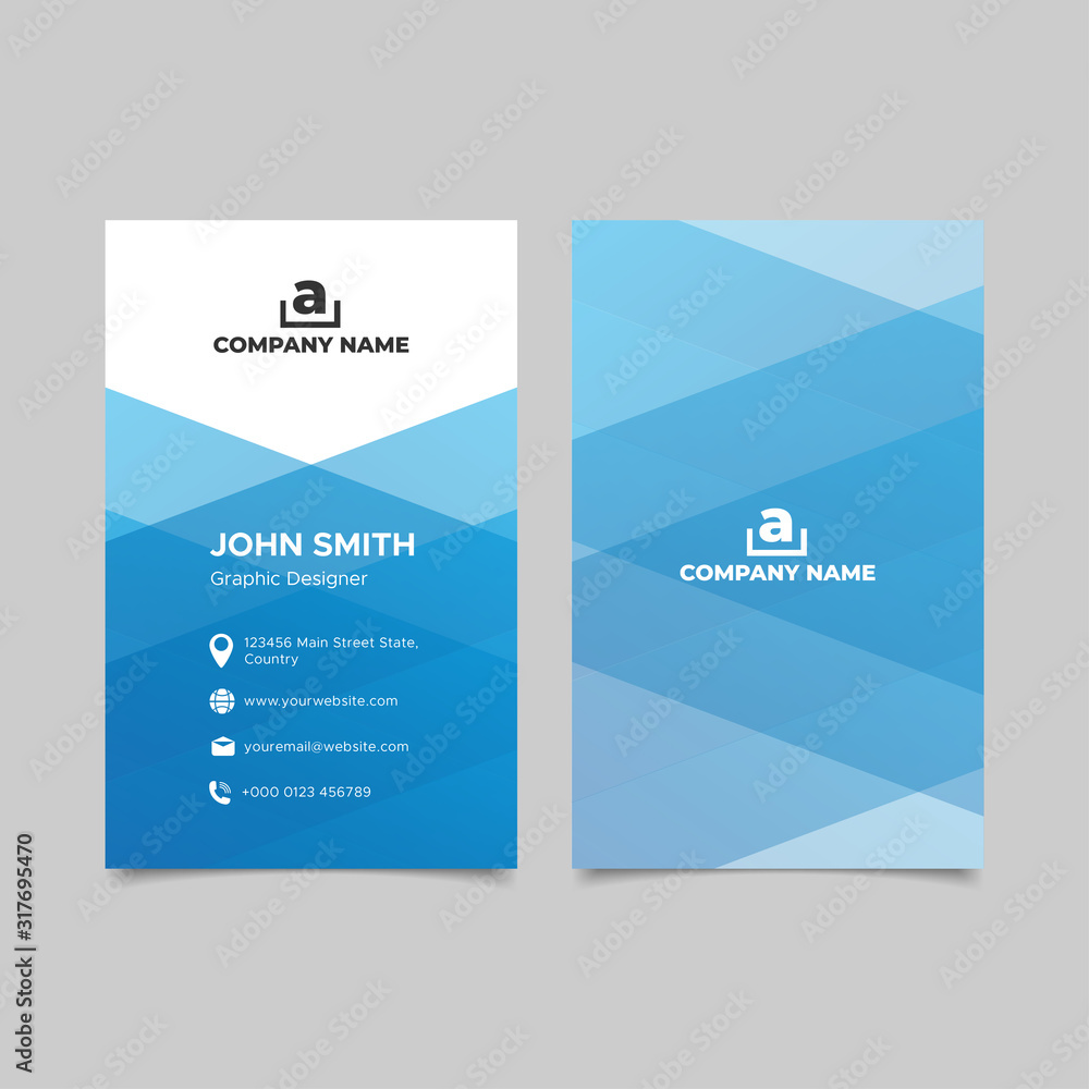 Creative blue elegance business card templates design