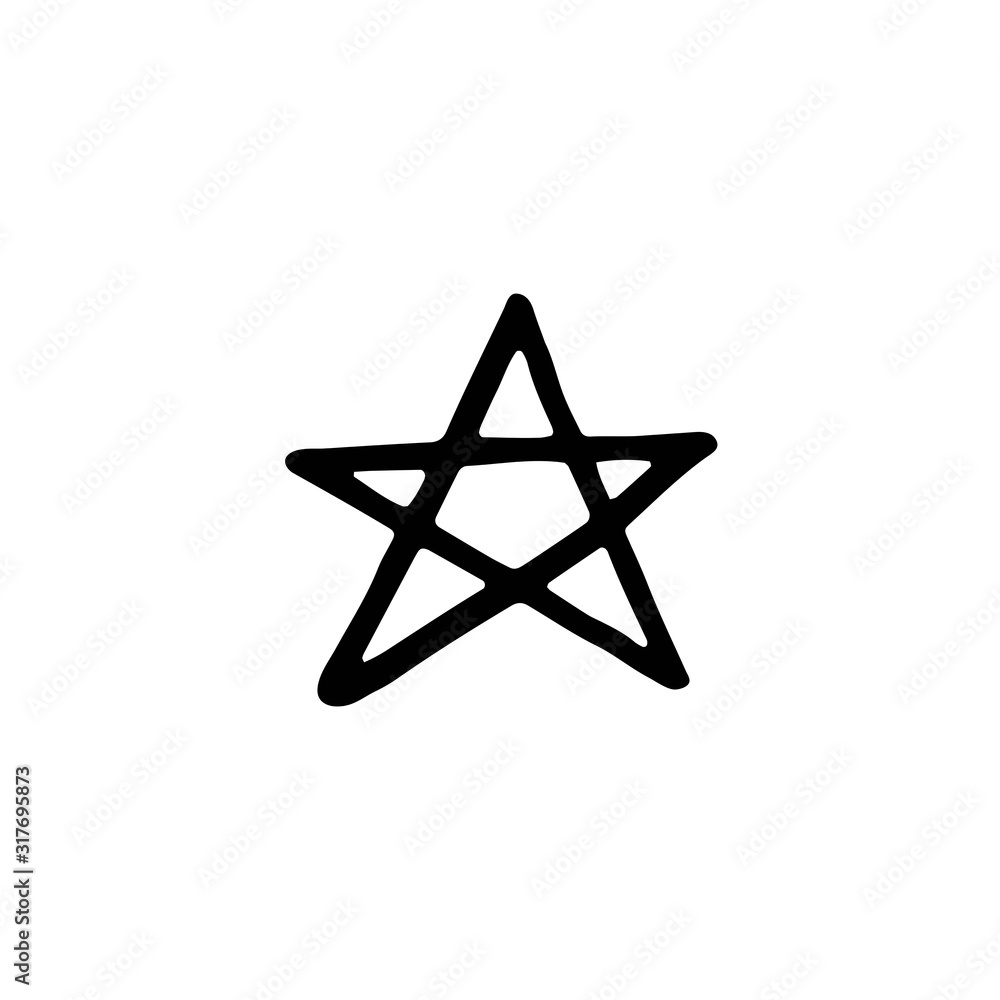 Magic star hand drawn doodle vector line art illustration, sticker, icon. Black monochrome design. Isolated on white background. Easy to change color. Design element. Magic, witchcraft tools. Magic star hand drawn doodle vector line art illustration, sticker, icon. Black monochrome design. Isolated on white background. Easy to change color. Design element. Magic, witchcraft tools.