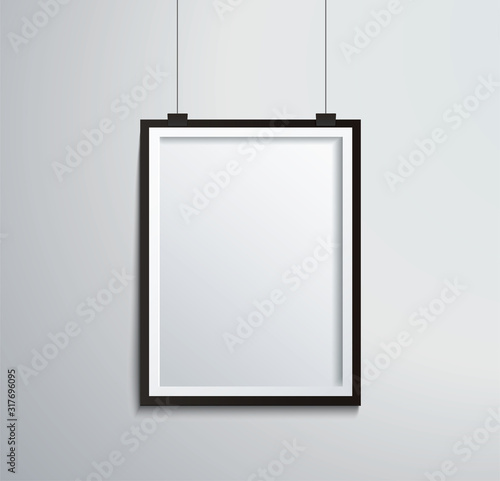 isolated picture frame on wall vector illustration EPS10