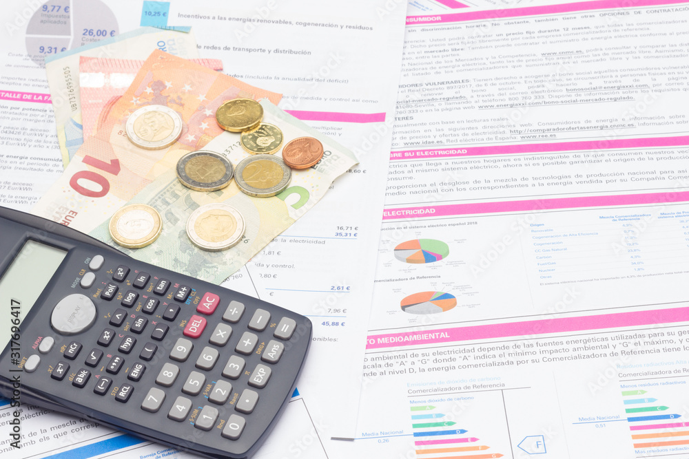 Fototapeta premium Scientific calculator to calculate finances or do mathematical and scientific calculations