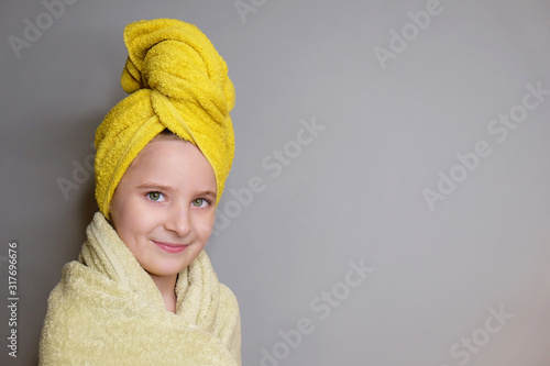 Portrait of beautiful little girl photo