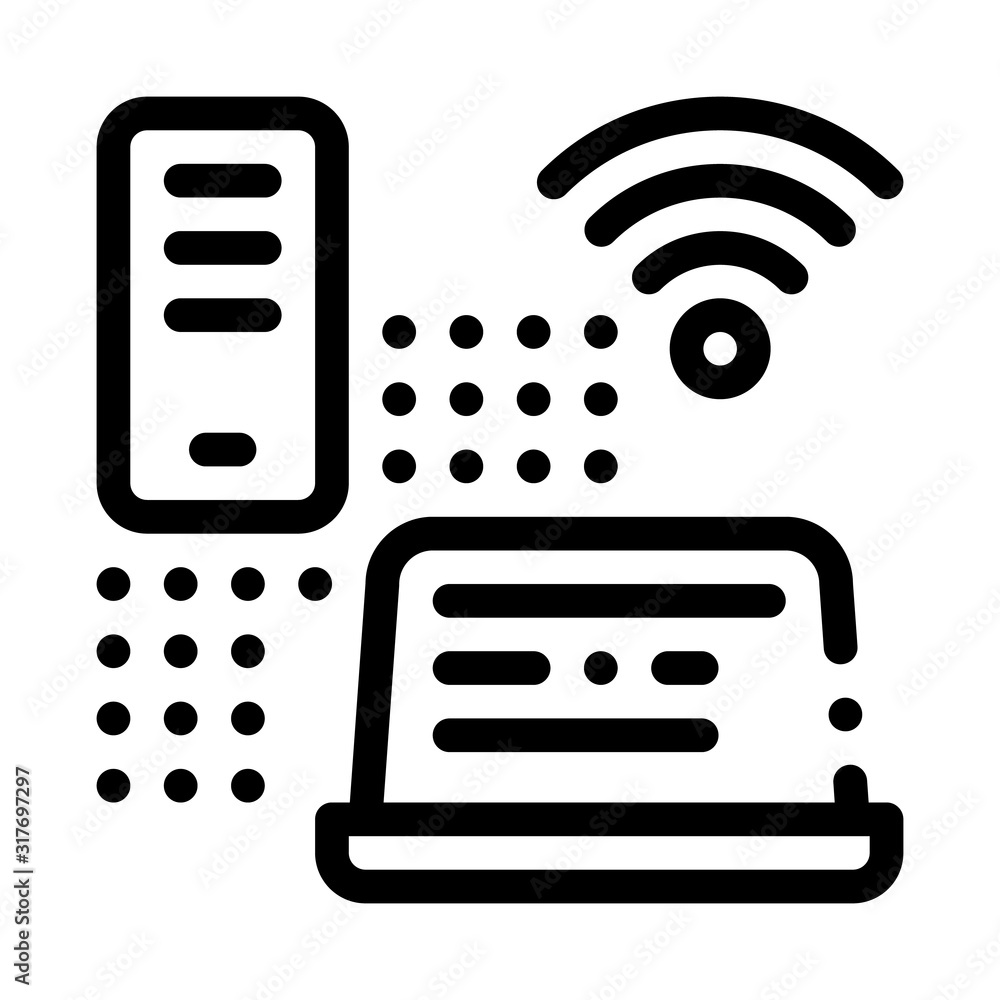 Wi-Fi Network Spreads Icon Vector. Outline Wi-Fi Network Spreads Sign. Isolated Contour Symbol Illustration Wi-Fi Network Spreads Icon Vector. Outline Wi-Fi Network Spreads Sign. Isolated Contour Symbol Illustration