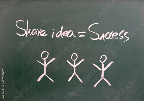 share idea to success,business concept on blackboard