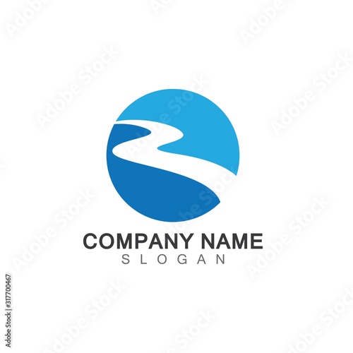 R LETTER RIVER LOGO TEMPLATE