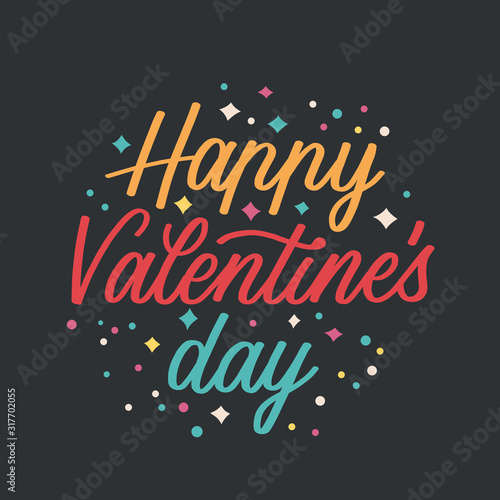 Valentines day background with heart pattern and typography of happy valentines day text . Vector illustration. Wallpaper, flyers, invitation, posters, brochure, banners