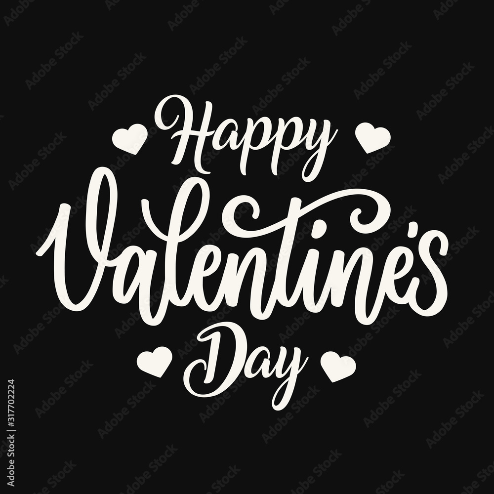 Obraz Valentines day background with heart pattern and typography of happy valentines day text . Vector illustration. Wallpaper, flyers, invitation, posters, brochure, banners