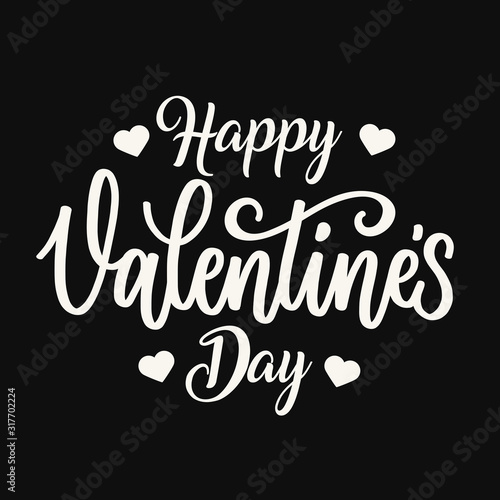 Valentines day background with heart pattern and typography of happy valentines day text . Vector illustration. Wallpaper, flyers, invitation, posters, brochure, banners