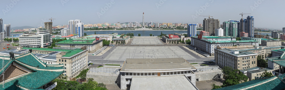 View on the city from the Grand people's study house, Pyongyang
