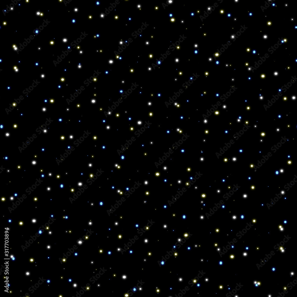 星屑のキラキラ　シームレスパターン　黒