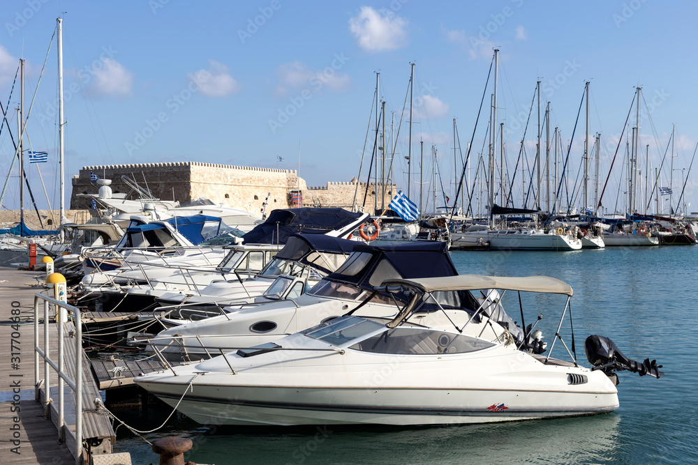 On the waterfront  (city Heraklion, island Crete, Greece).