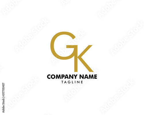 Initial Letter GK Logo Template Design