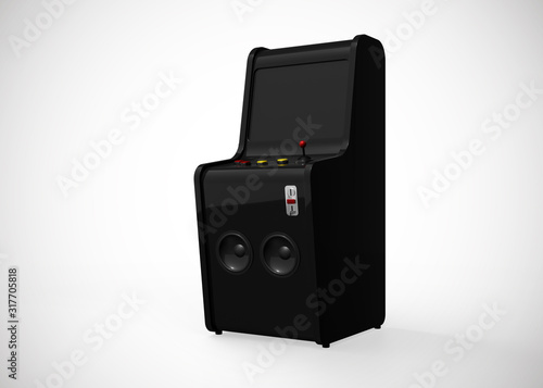 Arcade Machine Retro Gaming Style With Joystick and Buttons 3D Rende