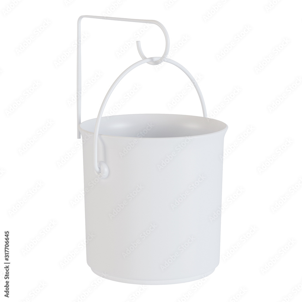 Planter with bracket isolated on a white background. 3D rendering. Planter with bracket isolated on a white background. 3D rendering.