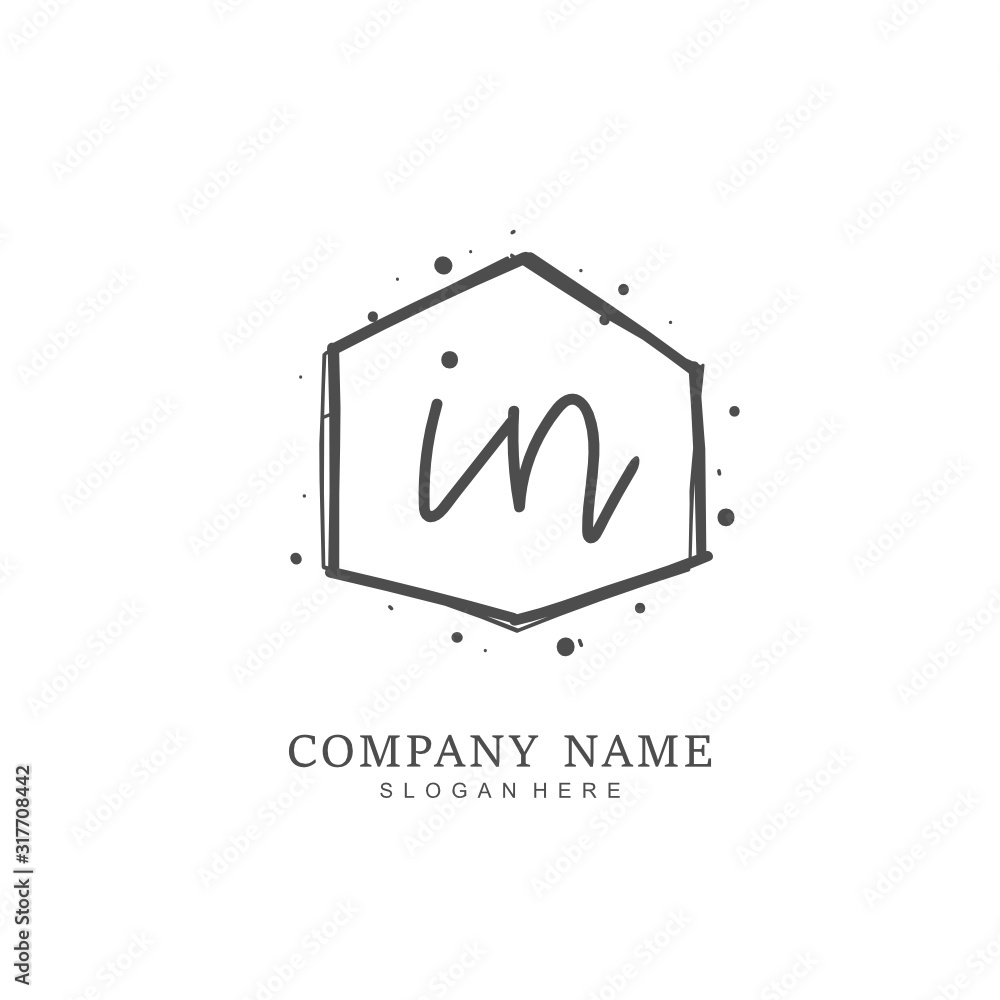 Handwritten initial letter I N IN for identity and logo. Vector logo template with handwriting and signature style. Handwritten initial letter I N IN for identity and logo. Vector logo template with handwriting and signature style.