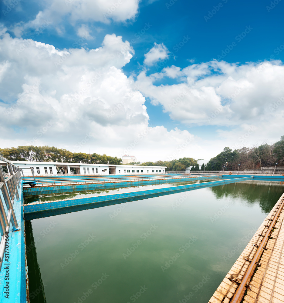 Modern urban wastewater treatment plant
