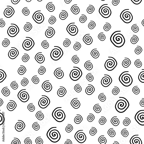 Absctract nordic trandy pattern with spiral for decoration interior  print posters  greating card  bussines banner  wrapping in modern scandinavian style in vector. Doodle style