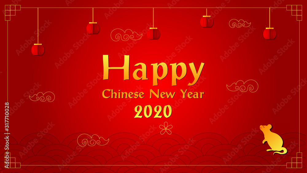 Naklejka premium Happy chinese new year.
