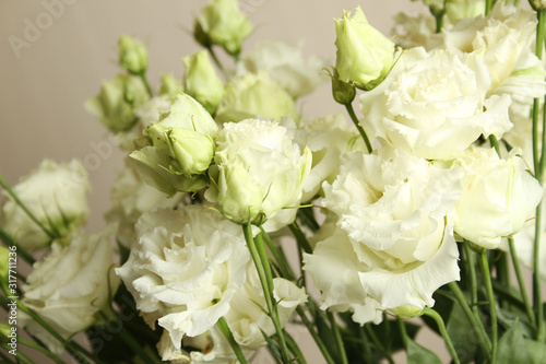 White roses in the interior