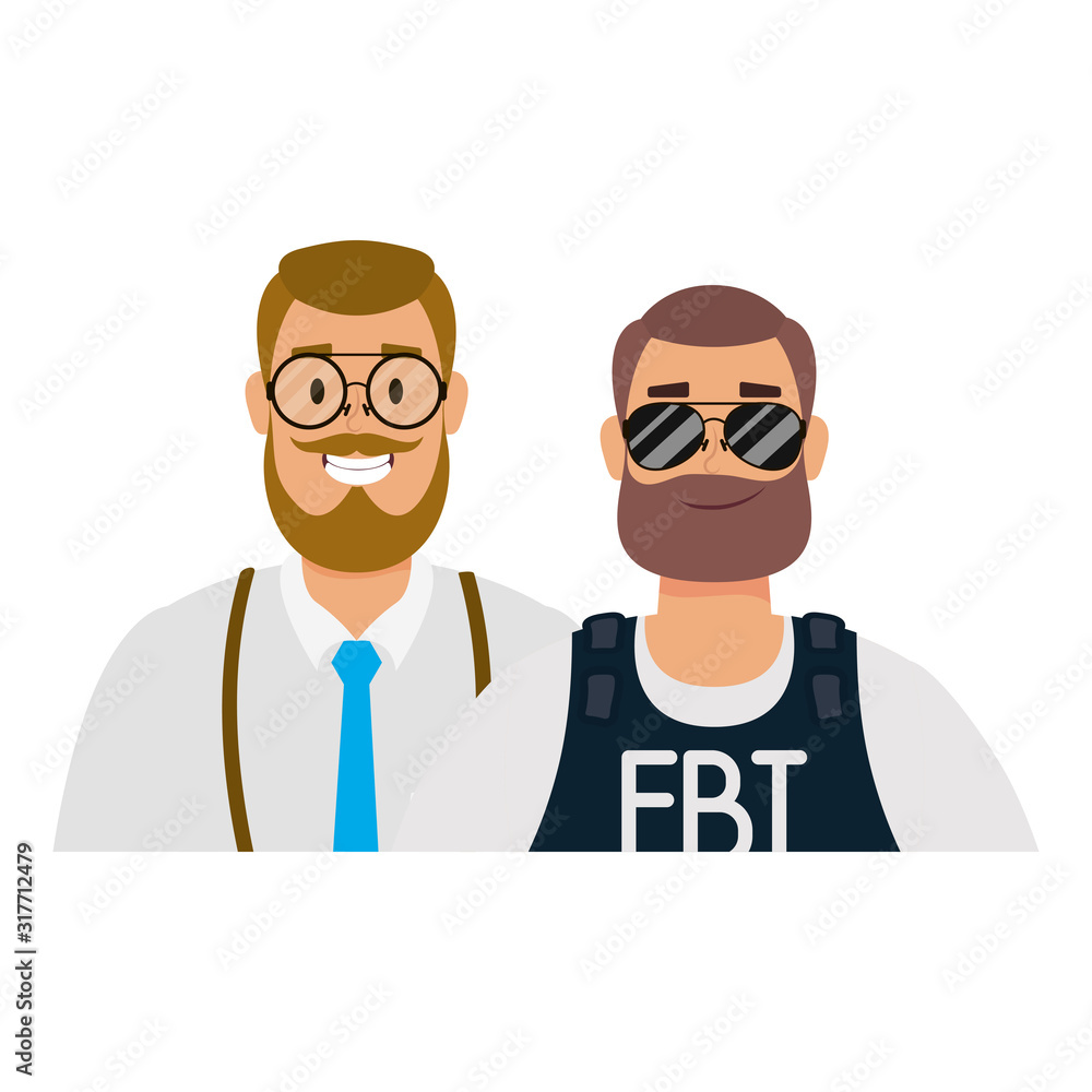 elegant young men with beard avatars characters elegant young men with beard avatars characters
