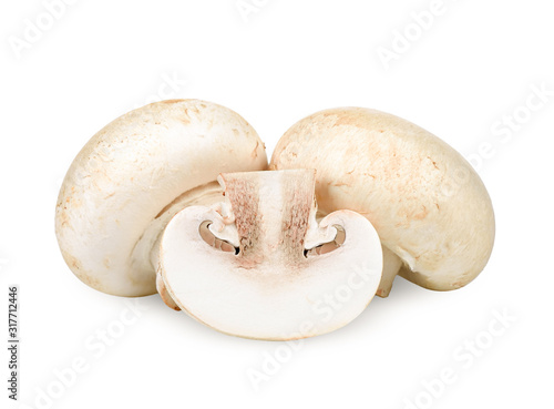 Champignon mushroom isolated on white clipping path
