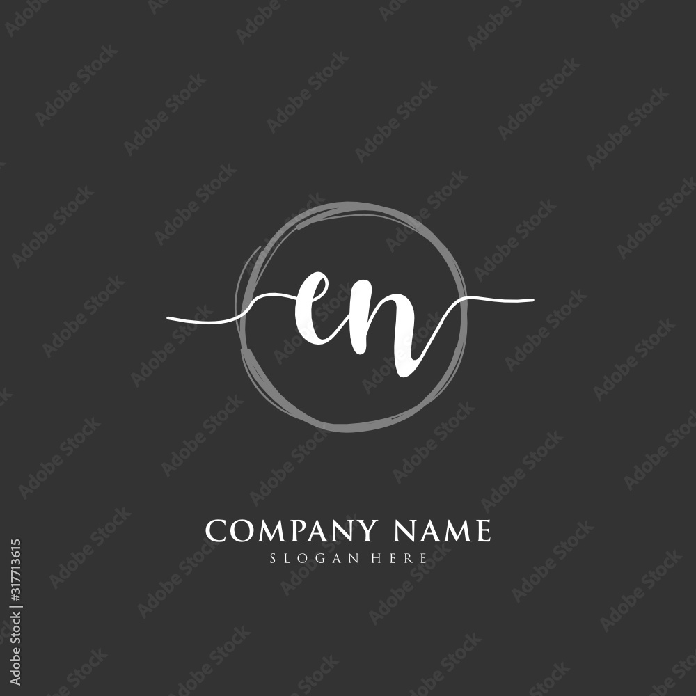 Handwritten initial letter E N EN for identity and logo. Vector logo template with handwriting and signature style. Handwritten initial letter E N EN for identity and logo. Vector logo template with handwriting and signature style.