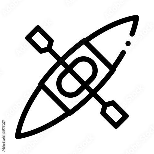 Kayak Icon Vector. Outline Kayak Sign. Isolated Contour Symbol Illustration