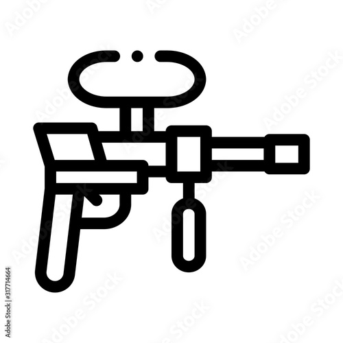 Paintball Gun Icon Vector. Outline Paintball Gun Sign. Isolated Contour Symbol Illustration